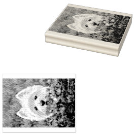 ウェスティーとピンクの花 ラバースタンプ