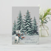 ウェスティーと深紅色ウィンタークリスマスカード シーズンカード (スタンド正面)