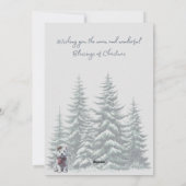 ウェスティーと深紅色ウィンタークリスマスカード シーズンカード (裏面)