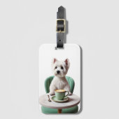 ウェスティーにラテ ラゲッジタグ (正面縦)