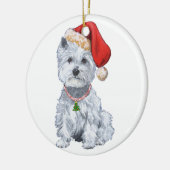 ウェスティーのクリスマスオーナメント セラミックオーナメント (左)