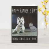 ウェスティーの父の日「親子でおそろい」 カード (黄色い花)