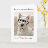 ウェスティーの計算は君の誕生日だ カード (黄色い花)