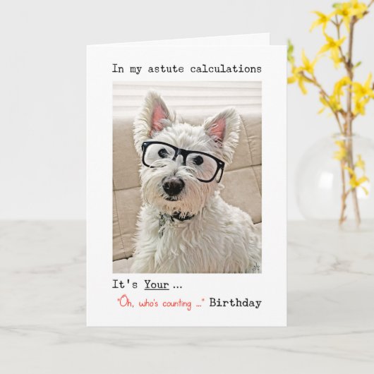 ウェスティーの計算は、ああ、誰が数を数えている カード (黄色い花)