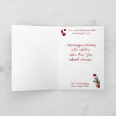 ウェスティーは自分に小さなメリークリスマスを持っている シーズンカード (内部)