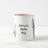 ウェスティーウェスティーウェスト・ハイランド・テリア。編集可能 マグカップ (中央)