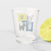 ウェスティーウエストハイランドシルエットドッグ&ポーY&Bグリッド ショットグラス (裏面)