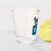 ウェスティーウエストハイランドシルエットドッグ&ポーY&Bグリッド ショットグラス (左)