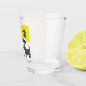 ウェスティーウエストハイランドシルエットドッグ&ポーY&Bグリッド ショットグラス (右)