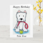 ウェスティーウォーキーのバースデーカードフレンドムームパパなど カード (黄色い花)