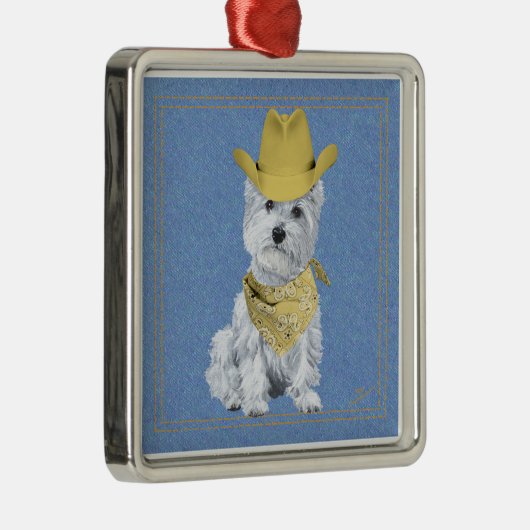 ウェスティーカウボーイオンデニム メタルオーナメント (右)