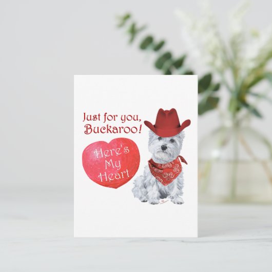 ウェスティーカウボーイバレンタイン シーズンポストカード (スタンド正面)