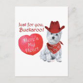 ウェスティーカウボーイバレンタイン シーズンポストカード (正面)