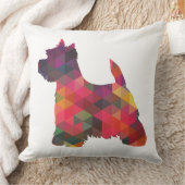 ウェスティーカラフルジオカルパターンのシルエット クッション (ブランケット)