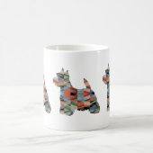 ウェスティーカラフルジオカルパターンのシルエット コーヒーマグカップ (中央)