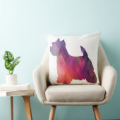 ウェスティーカラフルジオメトリックパターンシルエットドッグ クッション (椅子)