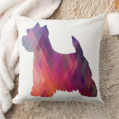 ウェスティーカラフルジオメトリックパターンシルエットドッグ クッション (ブランケット)