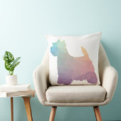 ウェスティーカラフルジオメトリックパターンシルエットドッグ クッション (椅子)