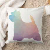 ウェスティーカラフルジオメトリックパターンシルエットドッグ クッション (ブランケット)