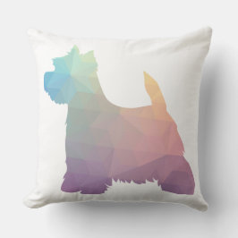 ウェスティーカラフルジオメトリックパターンシルエットドッグ クッション