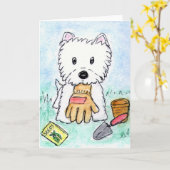 ウェスティーガーデニングカードの誕生日など カード (黄色い花)