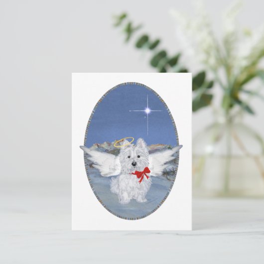 ウェスティークリスマスエンジェル シーズンポストカード (スタンド正面)