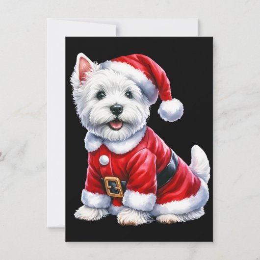 ウェスティークリスマスサンタスーツオンブラック シーズンカード (正面)