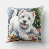 ウェスティークリスマス クッション (正面)