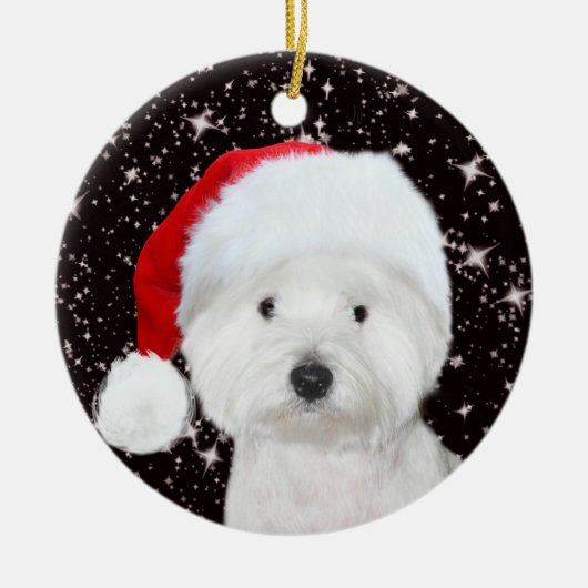 ウェスティークリスマス セラミックオーナメント (正面)