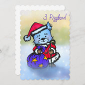 ウェスティーサンタクロース – З Різдвом! – 手書き シーズンカード (正面/裏面)