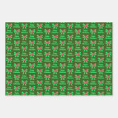 ウェスティーシルエットかわいいクリスマスドッグ&ボウ3色 ラッピングペーパーシート (正面3)