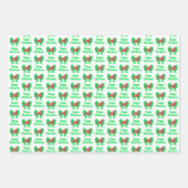 ウェスティーシルエットかわいいクリスマスドッグ&ボウ3色 ラッピングペーパーシート (正面2)