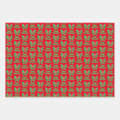 ウェスティーシルエットかわいいクリスマスドッグ&ボウ3色 ラッピングペーパーシート (正面)