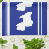 ウェスティーシルエットオンブルー キッチンタオル (折り畳み)