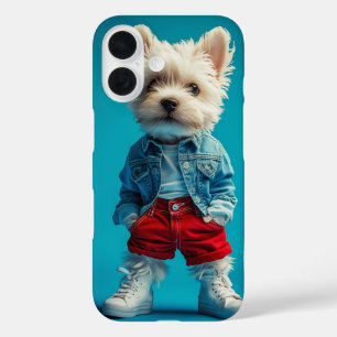 ウェスティースタイリッシュプップインDenimとスニーカー iPhone 16ケース
