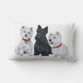 ウェスティーズとスコットランド人が一緒に ランバークッション (裏面)