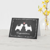 ウェスティーズの結婚おめでとう カード (黄色い花)