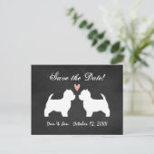 ウェスティーズの結婚式の期日を保存 案内ポストカード (スタンド正面)
