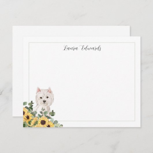 ウェスティードグースンフラワーユーカリパーソナライズされた ノートカード (正面/裏面)