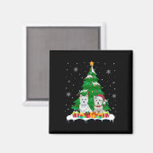 ウェスティードッグクリスマスツリーライツサンタトナディアXm マグネット (正面/裏面)