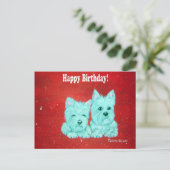 ウェスティーハッピーバースデーはがき ポストカード (スタンド正面)