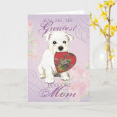 ウェスティーハートママ カード (黄色い花)