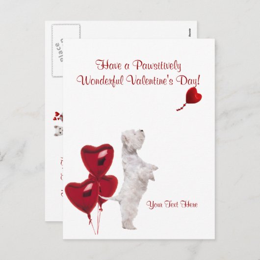 ウェスティーパウィーズパウィズ素晴らしいバレンタインデー#2 シーズンポストカード (正面/裏面)