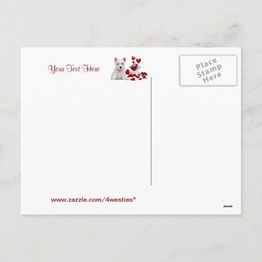 ウェスティーパウィーズパウィズ素晴らしいバレンタインデー#2 シーズンポストカード (裏面)