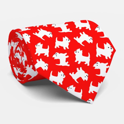 ウェスティーパピースクリスマスウエストハイランドテリア ネクタイ (ロール)