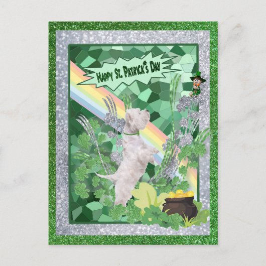 ウェスティーパピーナンバーツーハッピーSt patricks day ポストカード (正面)