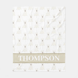 ウェスティーパーソナライズされたウエストハイランドテリアピンク フリースブランケット