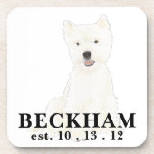 ウェスティーパーソナライズされたウエストハイランドテリア コースター (正面)