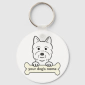 ウェスティーパーソナライズされた キーホルダー (正面)