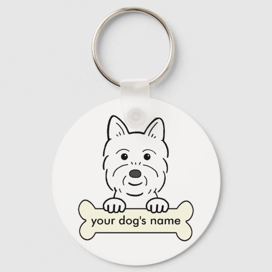 ウェスティーパーソナライズされた キーホルダー (正面)